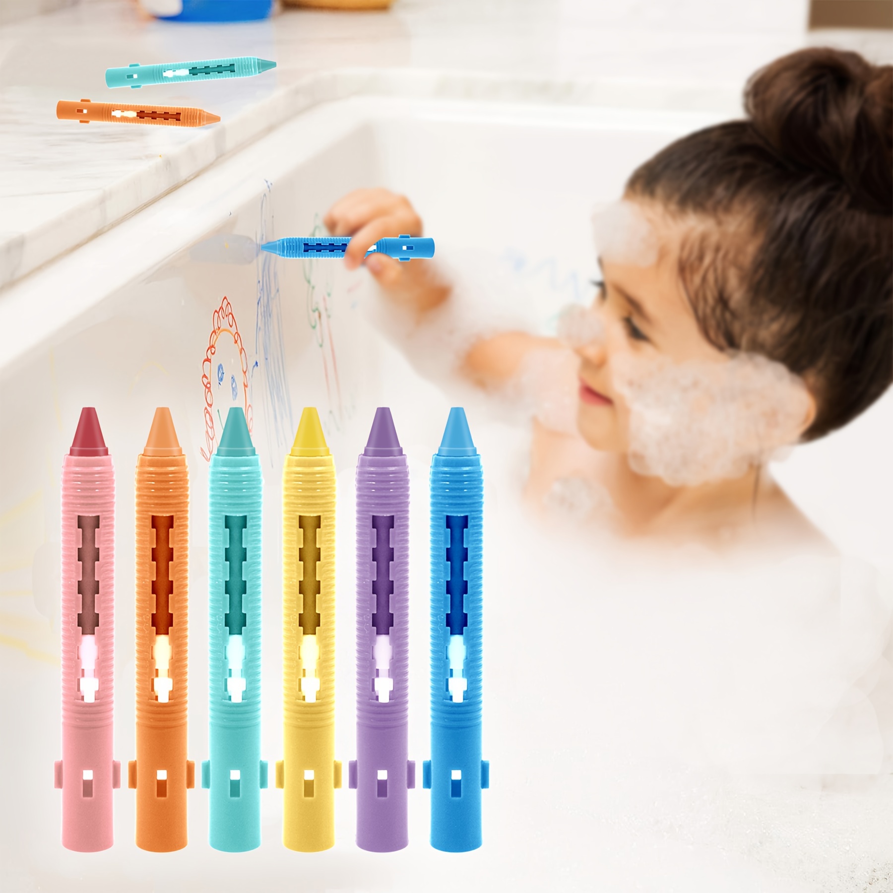 6Pcs/Set Kids Drawing Toys Bath Toy Baby Bath Crayons Toddler