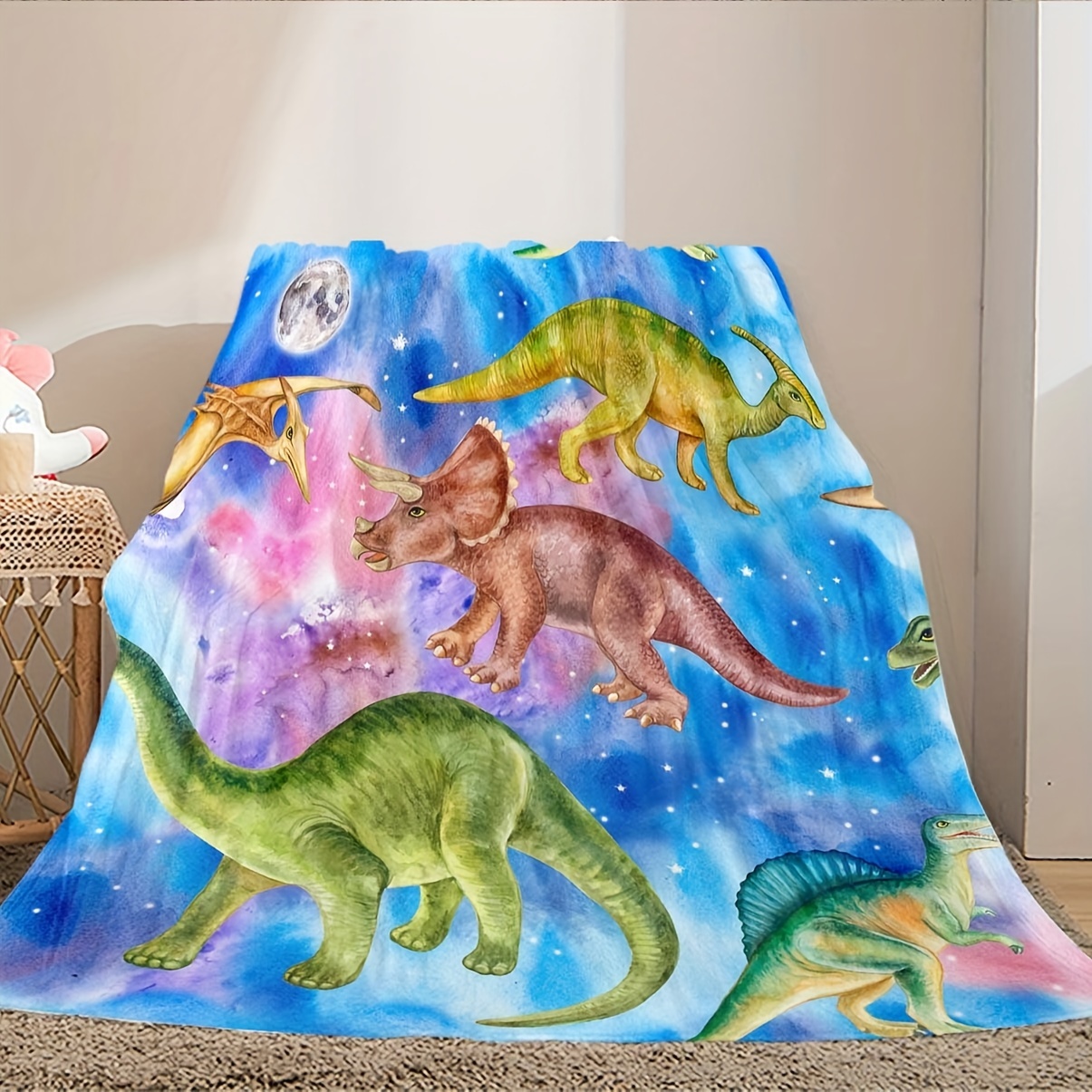 Dinosaur soft blanket hot sale