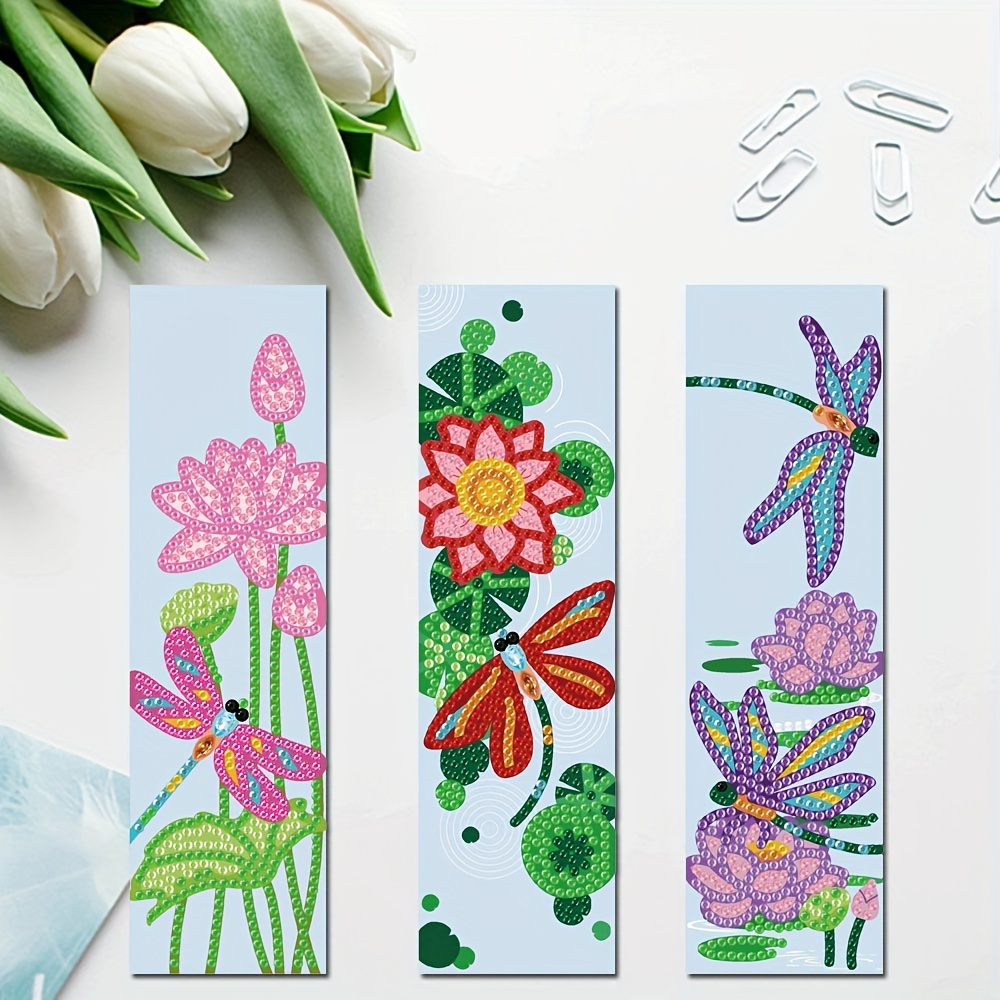 Artificial Diamond Painting Bookmarks Dragonfly Diy Diamond - Temu