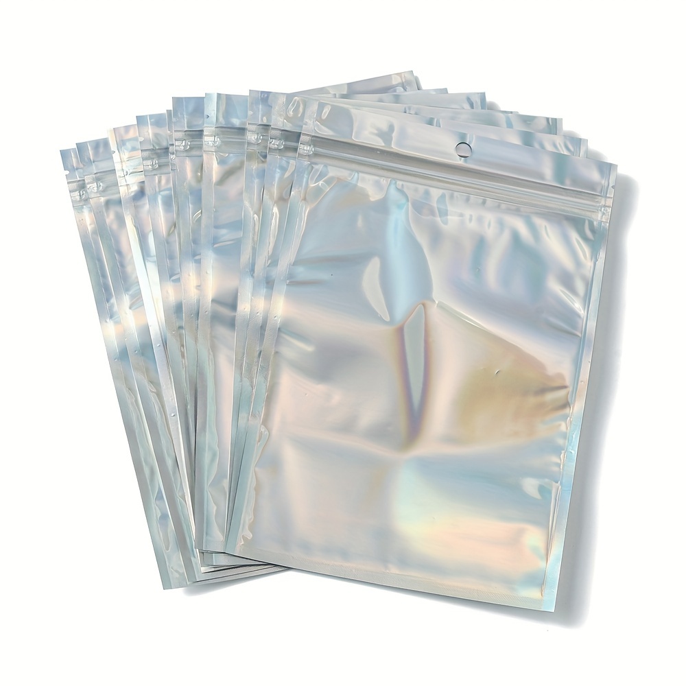 10pcs Ziplock Laser Small Plastic Bags For Jewelry Display, Clear Diy  Jewelry Packaging, Storage And Gifting