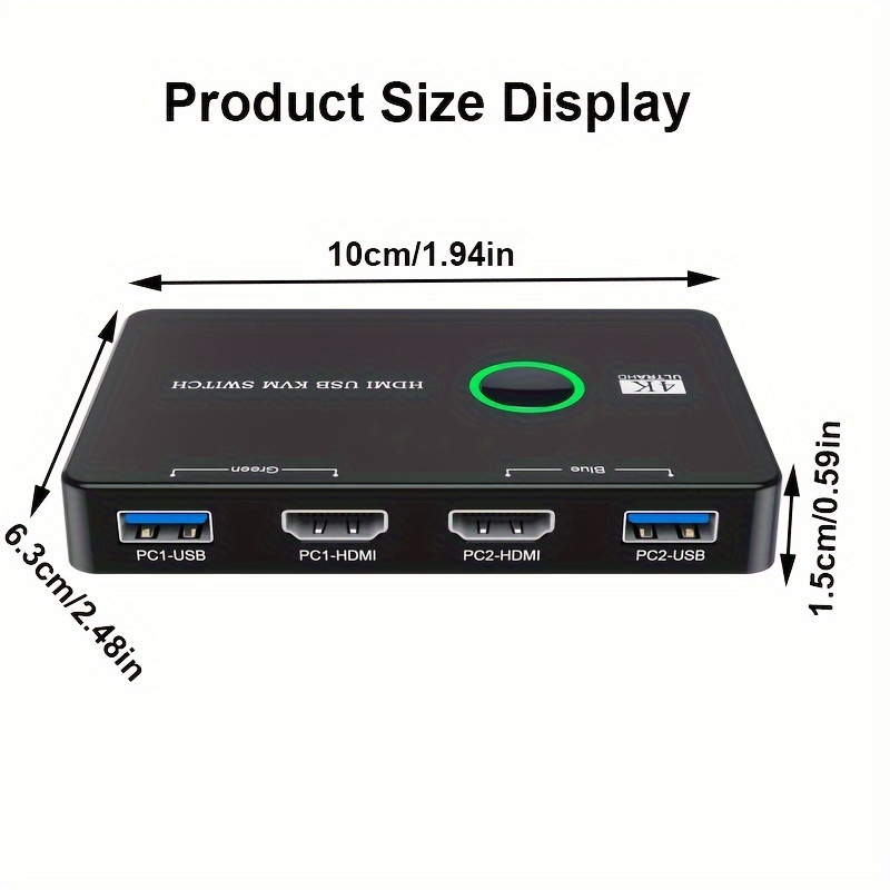 Kvm Switch Kvm Switch Hdtv Usb Kvm Switch 2 Computadoras - Temu Chile