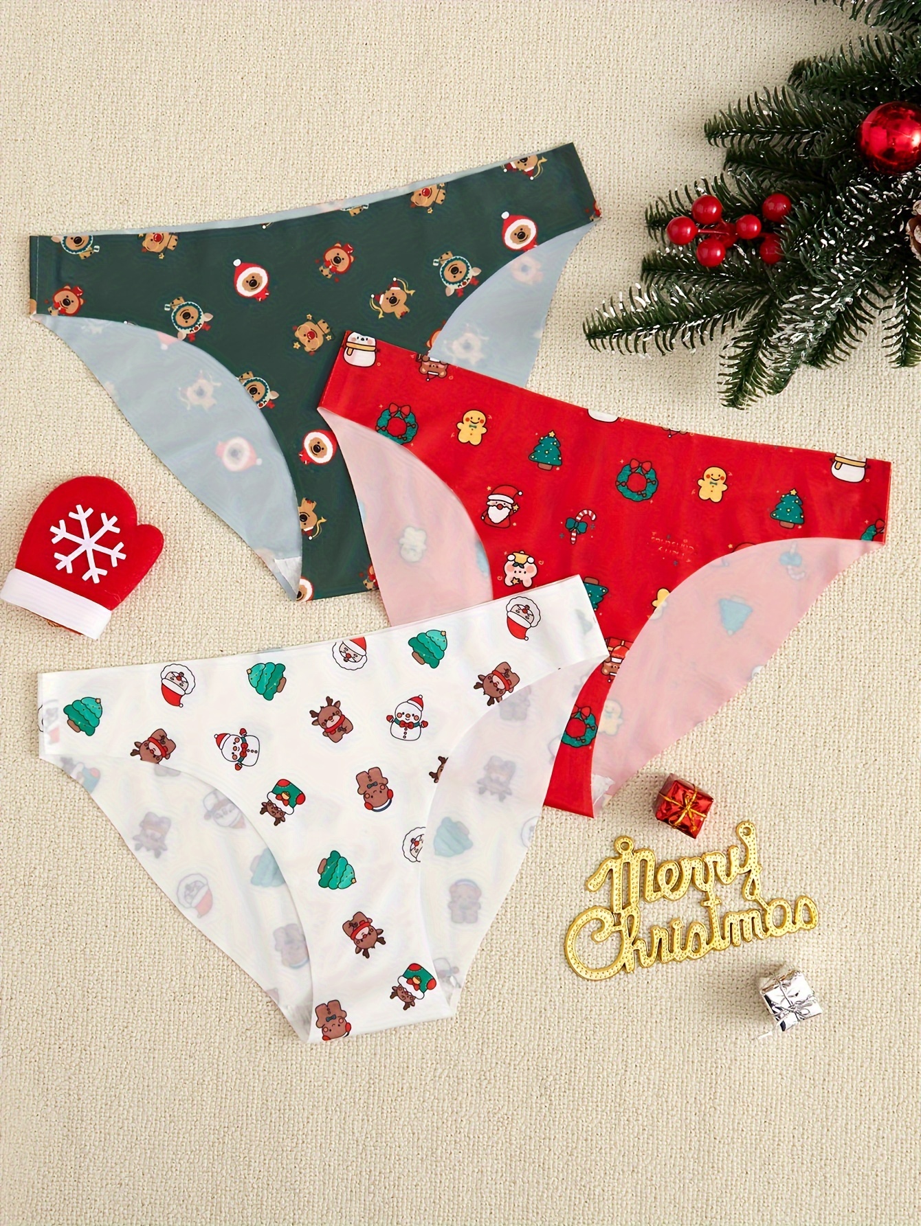 Christmas Handmade Panties, Women Panties, Gingerbread House Panties 