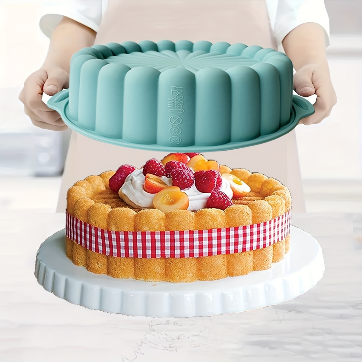 Molde rectangular desmontable para tartas con espátulas de crema para  pastel, molde para pasteles Battenberg de grado alimenticio, revestimiento