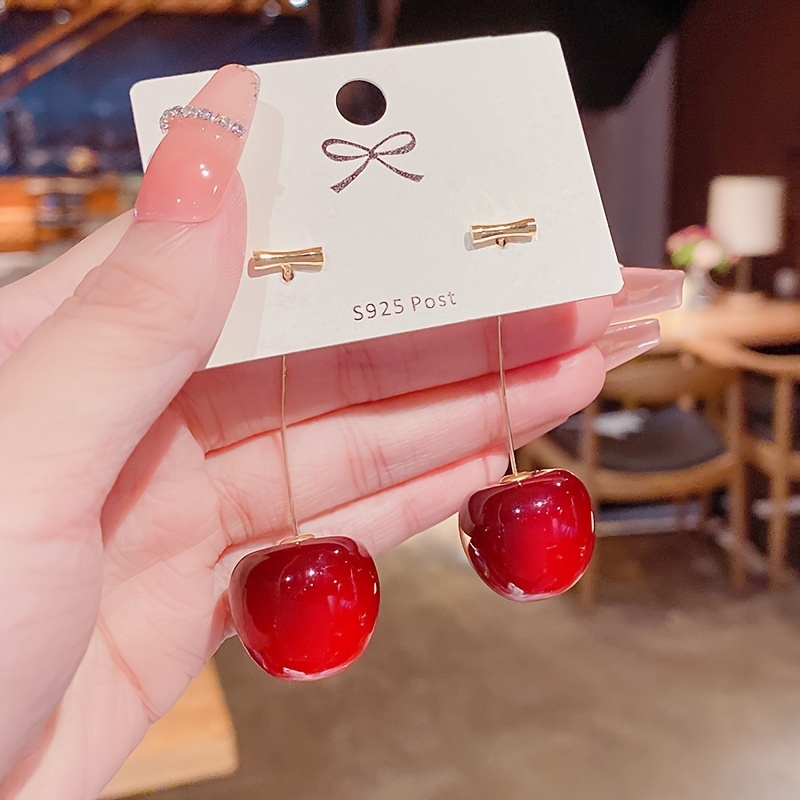 Cherry shaped deals drop earrings