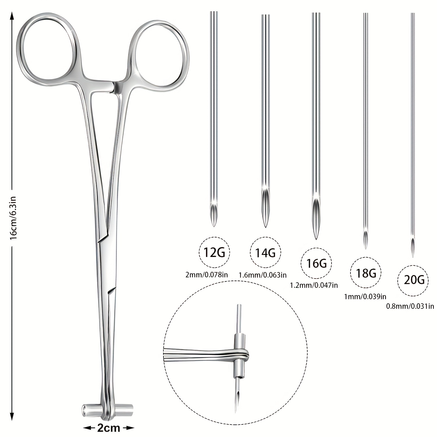 Body Piercing Pliers Tool Stainless Steel Body Piercing Pliers Piercing  Forceps for Belly Button Nose Ear(3mm)