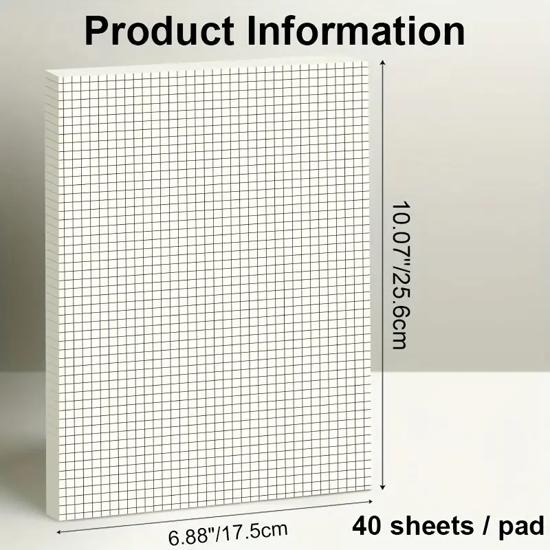80 Sheets Graph Paper, 10.07 X 6.88, Glue Top Graph Rule Dot Grid Notepad  Computation Pads, Drafting Paper, Squared Paper, Blueprint Paper, Writing