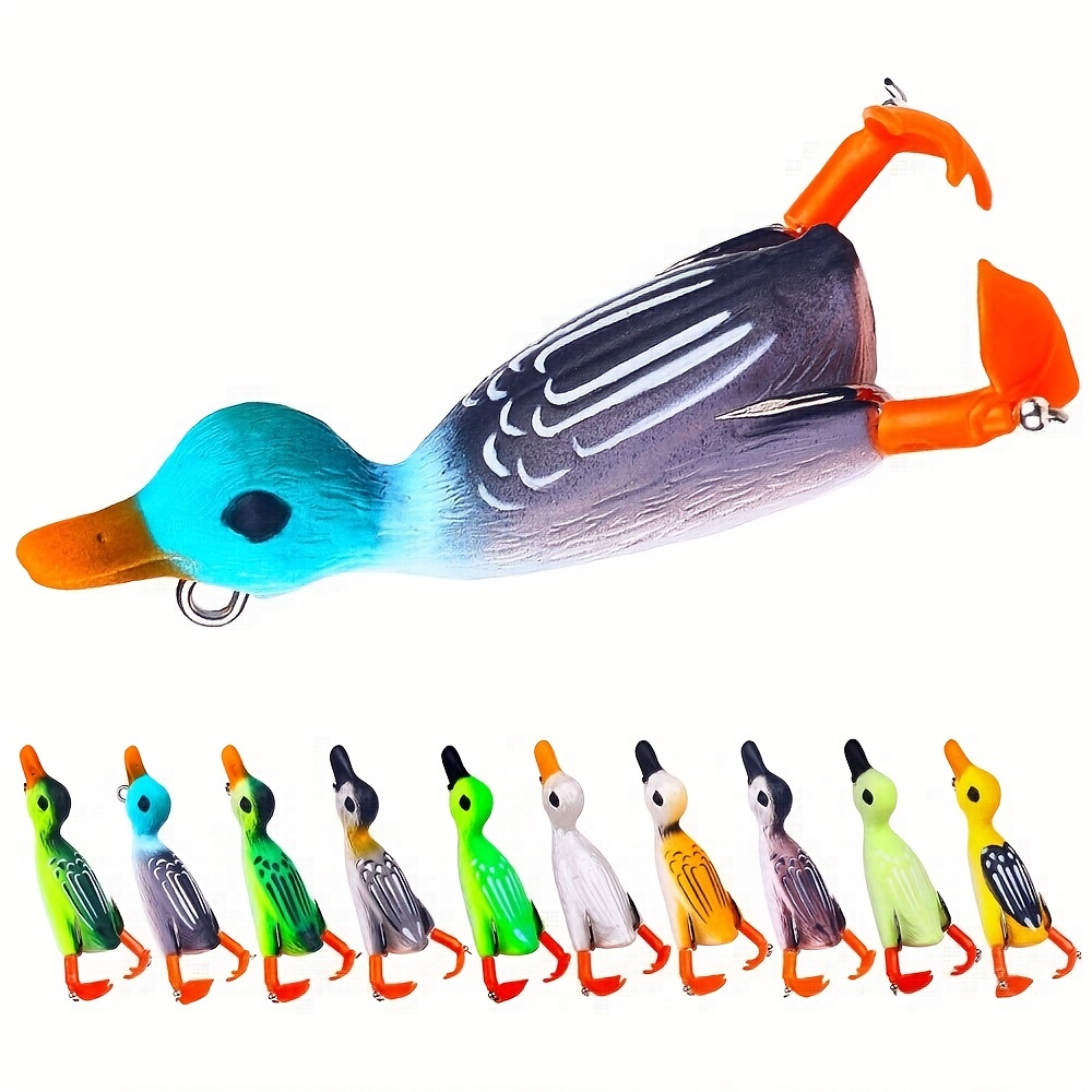 

Bass Frog Duck Wobblers - Topwater Silicone Fishing Lures, 3.15in (8cm) Length, 9.5g Weight, Artificial Rubber Bait For Catching More Fish