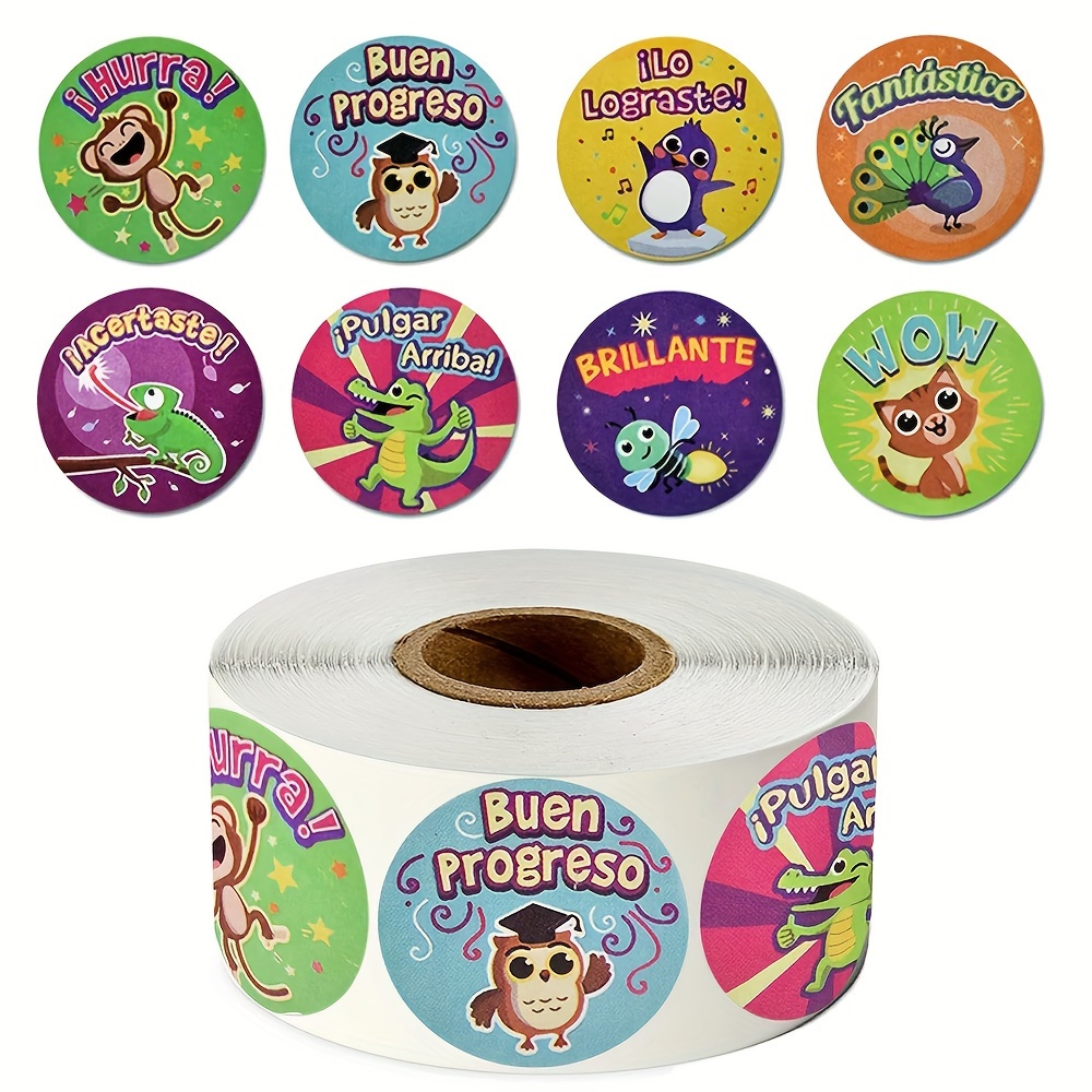 500Pcs/Roll Cartoon Cute Reward Stickers for Students Motivation  Encouragement 