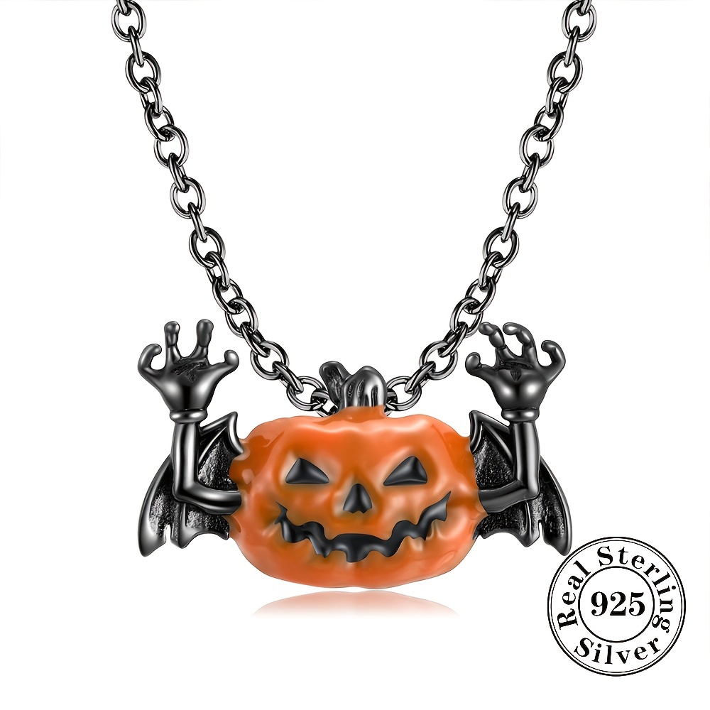 Niedlicher Halloween-Schmuck, Halskette Mit Kürbis-Hexenhut