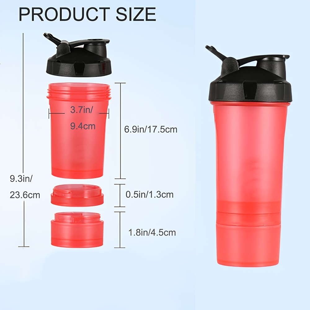 500ml Shaker Bottle Protein Powder Mixing Two Storage Box Fitness