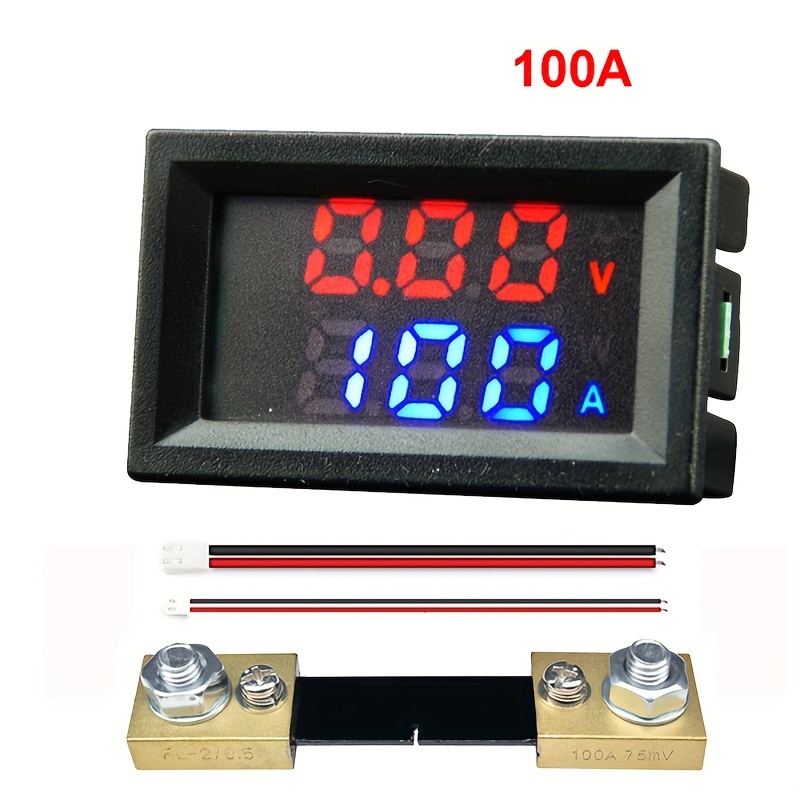 Mini voltmètre numérique à LED, ampèremètre, voltmètre, ampèremètre,  tension de circulation, DC 100V, 1A, 10A, 50A, 100A, 0.28 pouces -  AliExpress