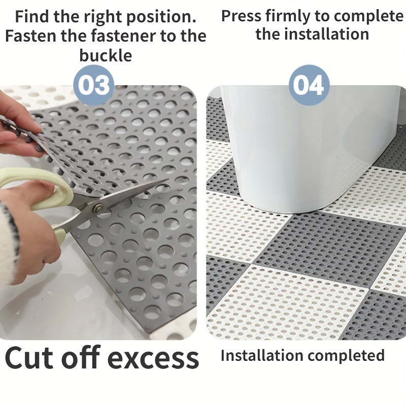 Shower Stall Mat, Waterproof Spliced Bathroom Mats With Drain Holes,  Perfect For Home Bathroom, Bathroom Accessories - Temu