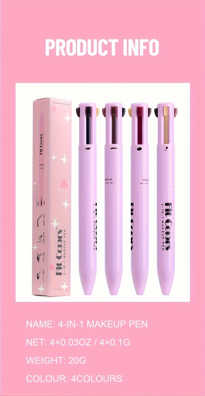 4 in 1 multifunctional makeup pencil eyeliner lip liner eyebrow pen highlighter eyeshadow pencil 4 in 1 makeup pencil details 5