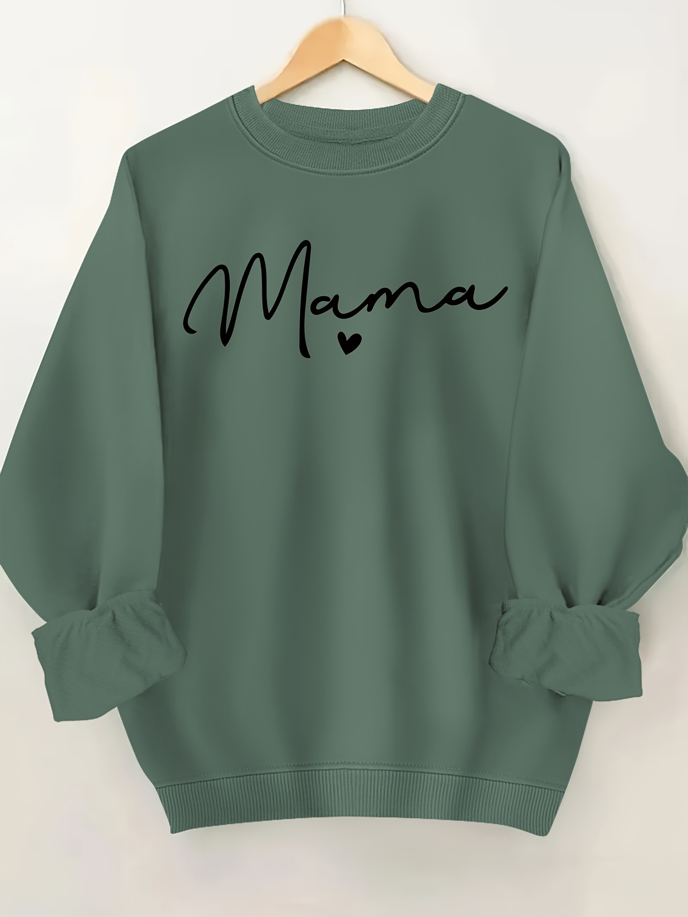 Plus Size Mama Letter Print Sweatshirt Casual Long Sleeve Temu