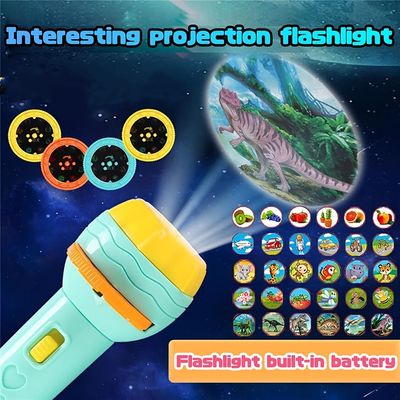 Flashlight Projector For Kids, Kids Toys Slide Projector Animal Torch Flashlight Educational Learning Bedtime Night Light For Child, Kids, Infant, Toddler, Children