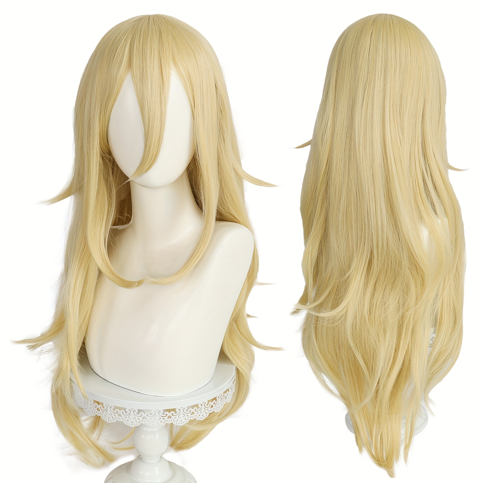 Long blonde anime best sale wig