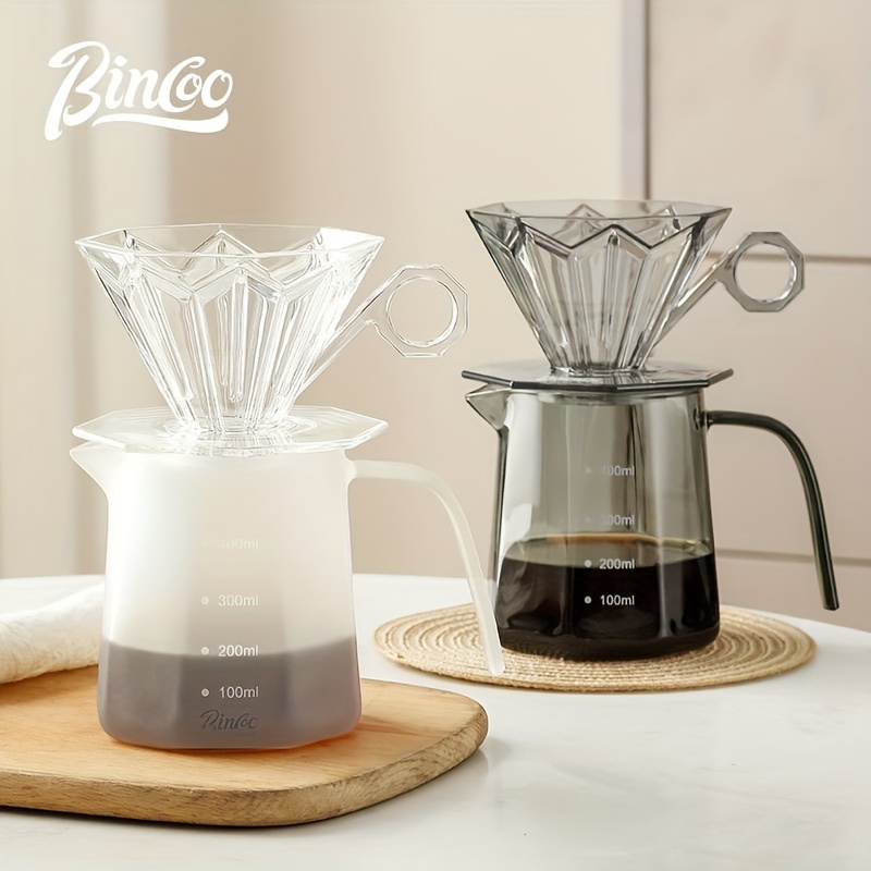 bincoo coffee pot hand washing coffee filter cup glass sharing pot set cold extraction cup american drip pot with scale filter details 1