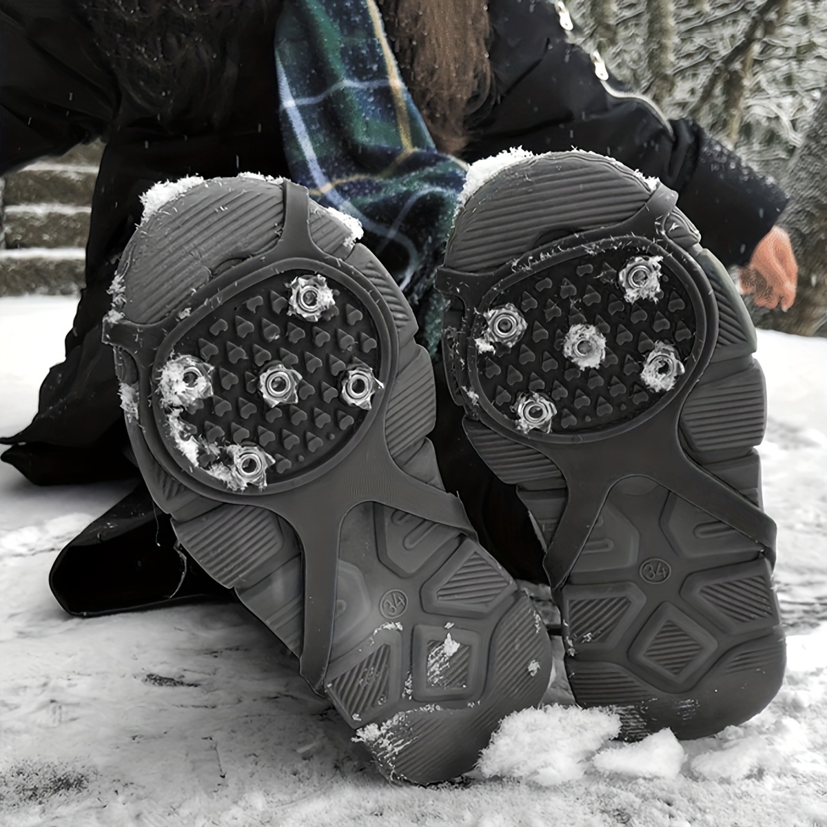 1 Par Puntas Zapatos Escalar En Nieve Hielo Antideslizantes, Agarres Hielo  Crampones Cubiertas Zapatos Antideslizantes Escalar En Invierno -  Automotriz - Temu