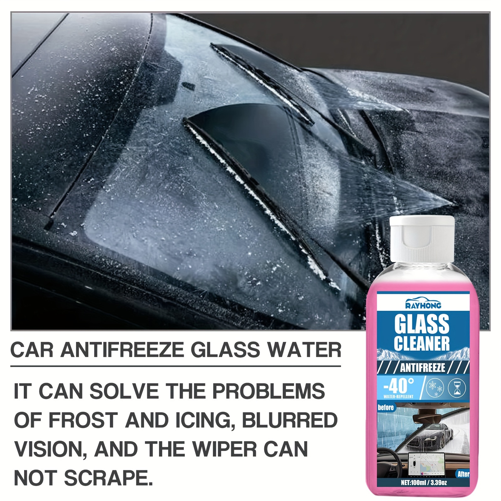 1pc Car Antifreeze Liquid, Glass Water Windshield Defroster And Defroster  Glass Antifreeze Liquid, Car Glass Cleaner