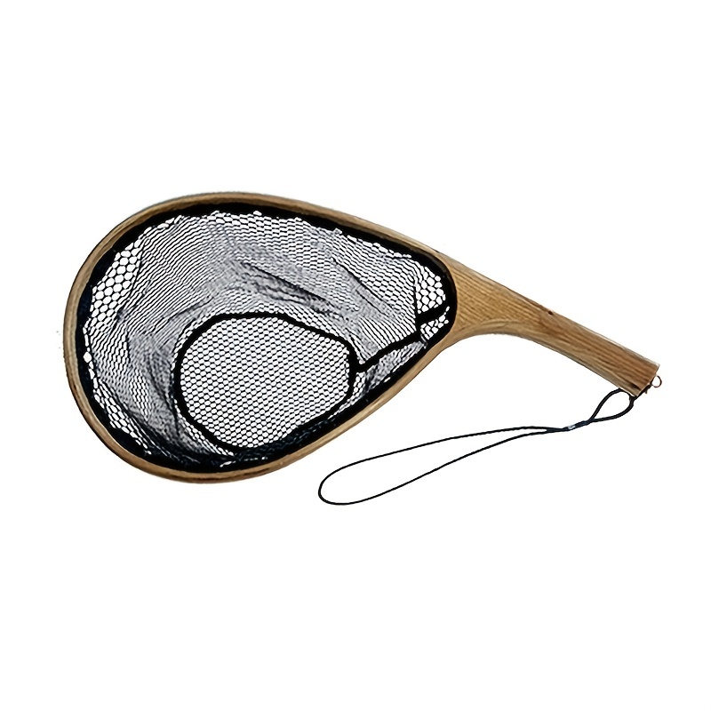 Catch and Release Fishing Made Easy with this Wooden Handle Landing Net!