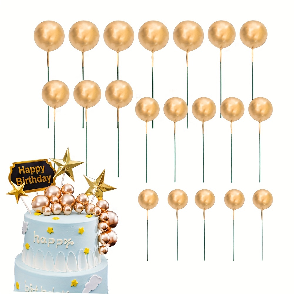 25 bolas para decoración de tartas, mini globos, decoración de cupcakes,  bolas de perlas coloridas para tartas de bricolaje, decoración de boda,  baby