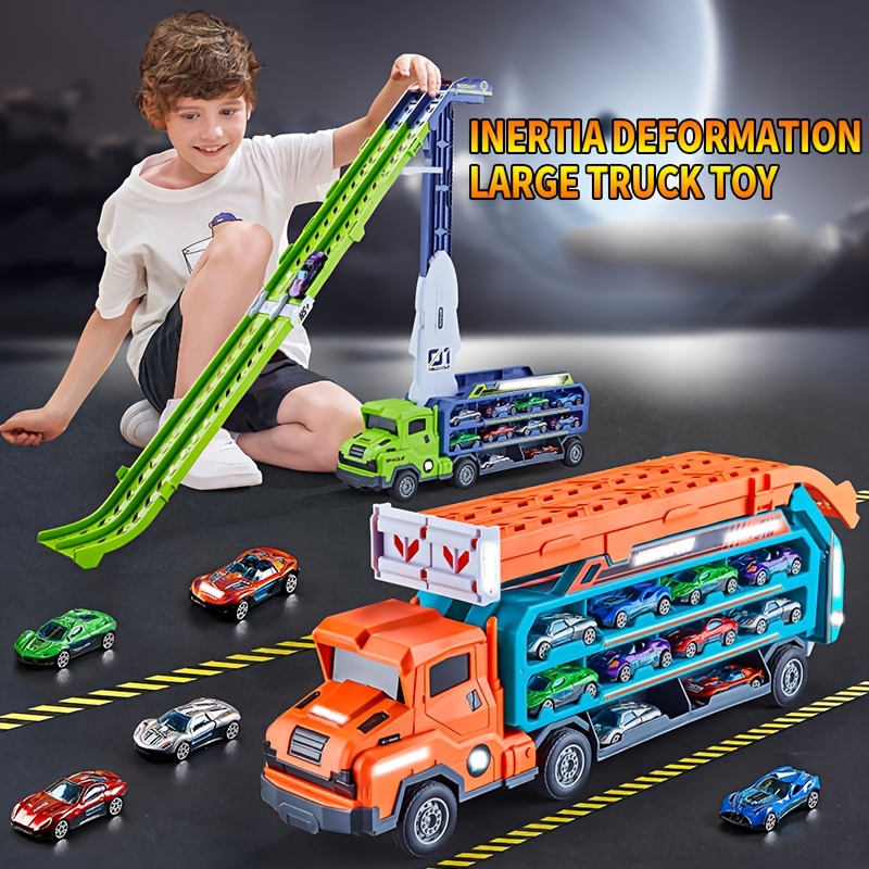 CUTE STONE Jouet de camion de transport dinosaure avec figurines de  dinosaures, ensemble de jeu dinosaure pour enfants avec voitures alimentées  par