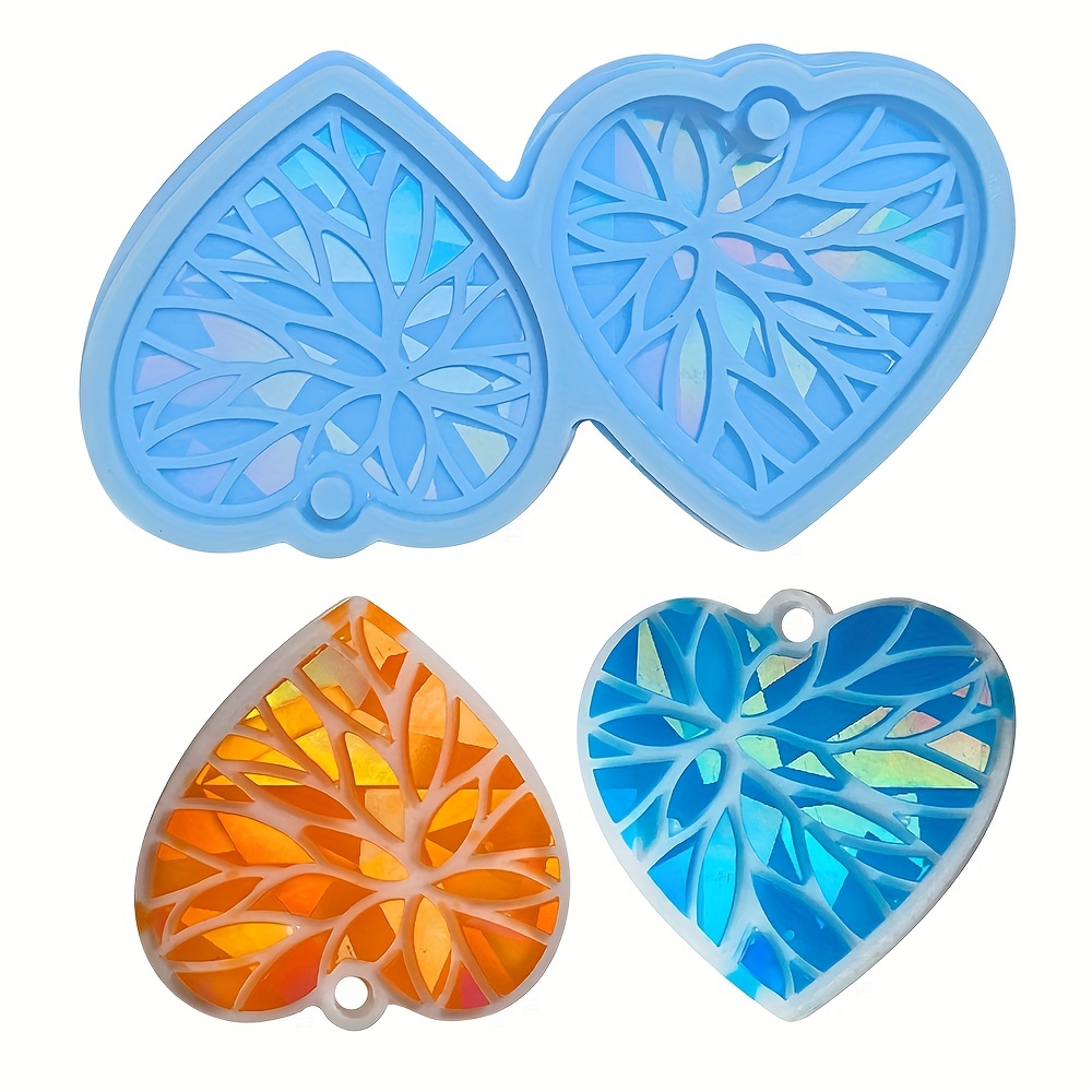 DIY Heart-shaped Table Clock Epoxy Resin Mold Valentine's Day Geometry  Vertical Clock Mirror Silicone Mould Home Decor
