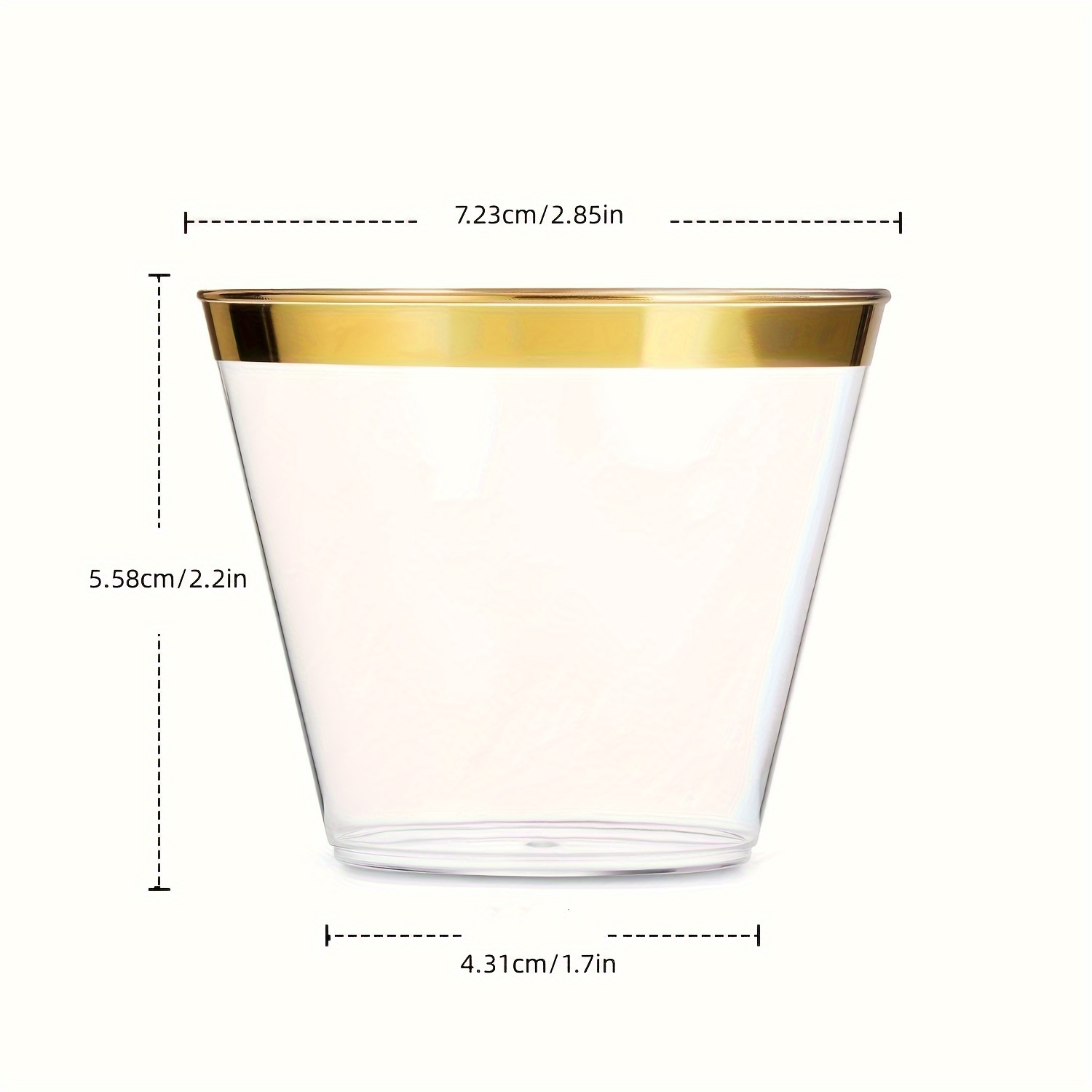 Golden Plastic Cups, Elegant Golden Rimmed Clear Plastic Cups Wine Glasses  Fancy Party Cups Wedding Cups Drinking Tumblers Plastic Cocktail Glasses  Golden Cups, Hand Washable And Reusable - Temu