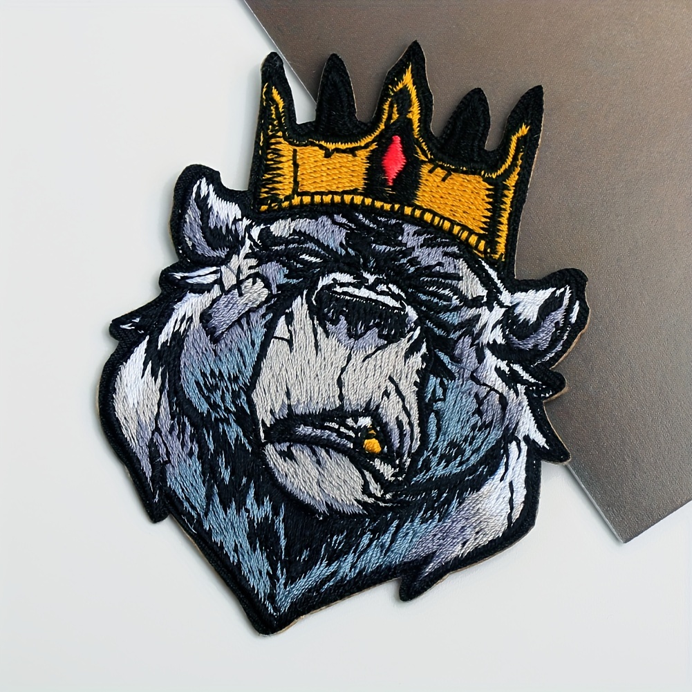 Cartoon Crown Lettering Patch Embroidery Iron On Fabric - Temu