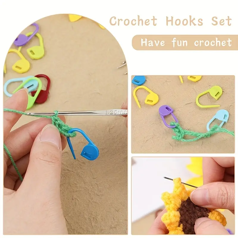  IMZAY 54 Pcs Crochet Needles Set, Crochet Hooks Kit with  Storage Case, Ergonomic Knitting Needles Blunt Needles Stitch Marker DIY  Hand Knitting Craft Art Tools for Beginners(Blue)