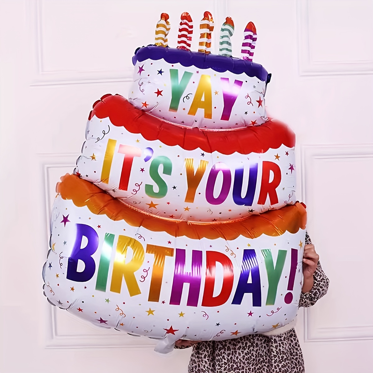 Inflated Mylar Balloons Large Birthday Cake Decorative - Temu Canada