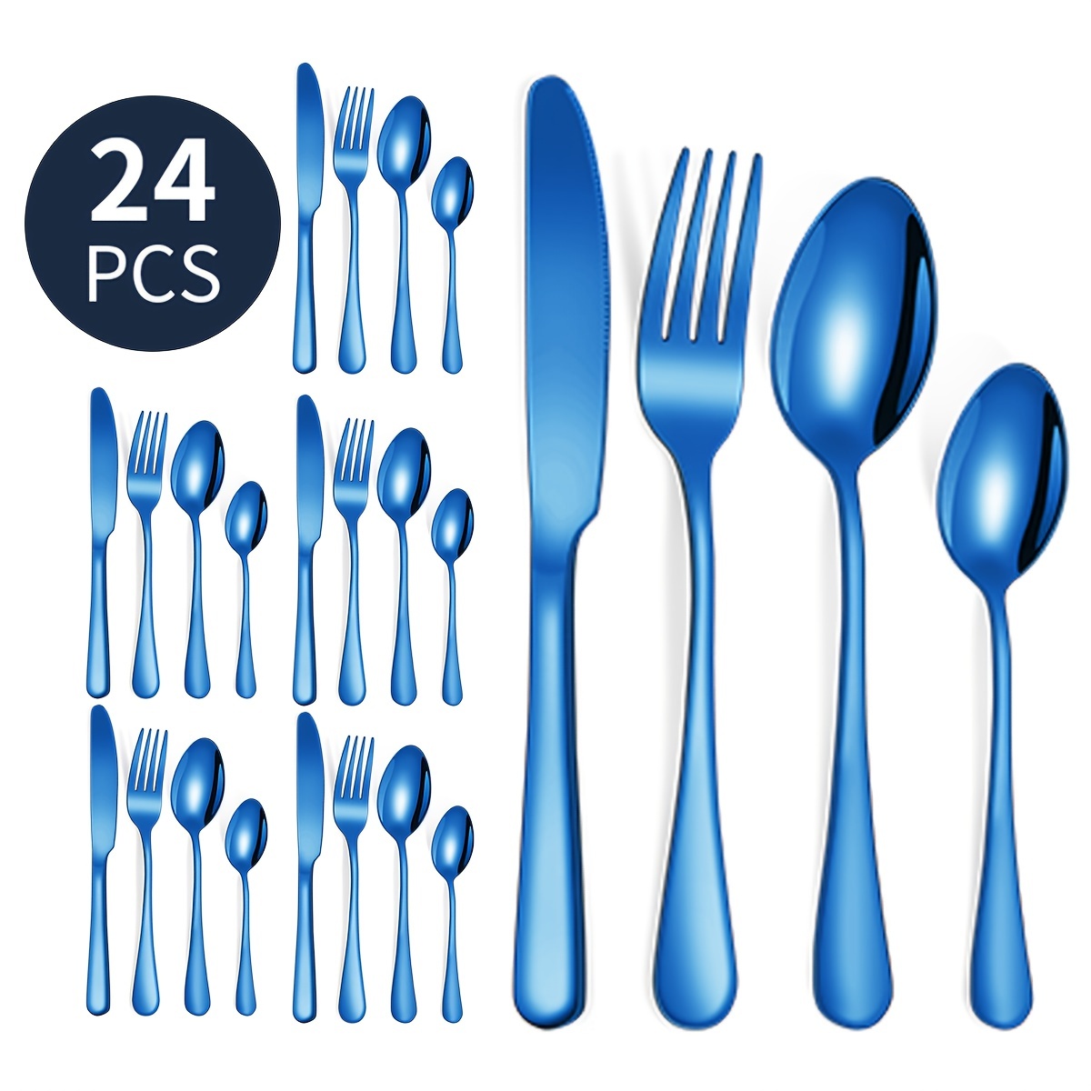 LIANYU 30 Piece Silverware Set for 6, Stainless Steel Flatware Cutlery Set,  Tableware Eating Utensils Include Forks Knives Spoons, Mirror Finish