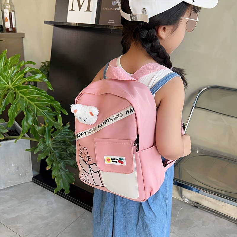 Plush Cat Cartoon Backpack Lightweight Travel Nylon Schoolbag