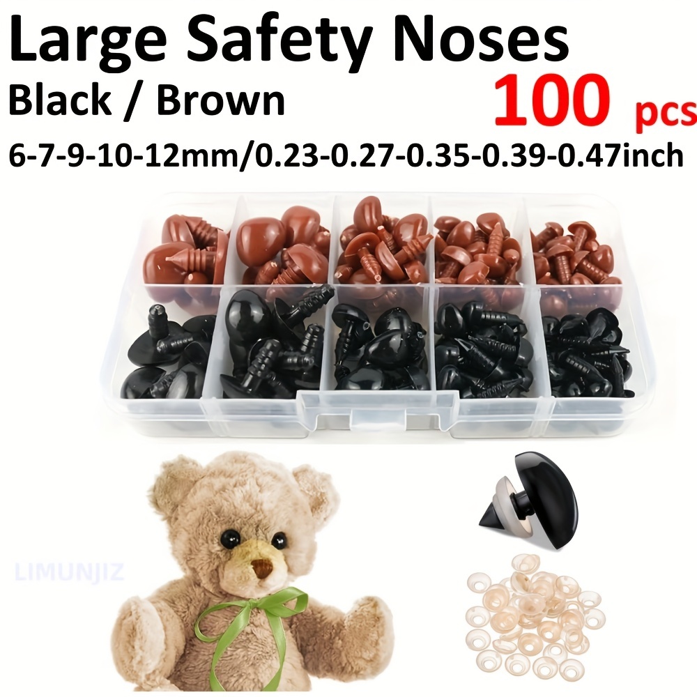 Safety Noses For Amigurumi Black / Brown Plastic Noses With - Temu