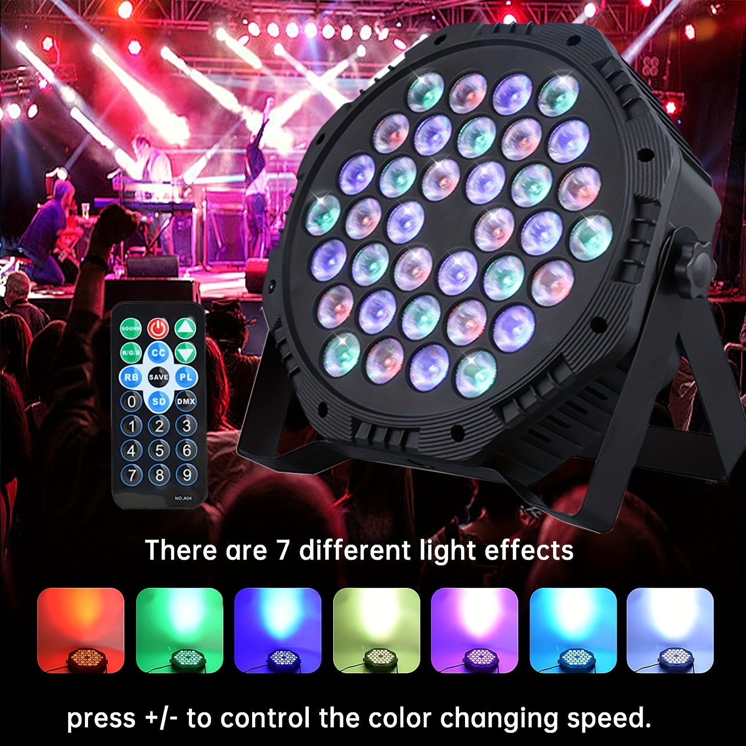 USB LED Eclairage Scene Burst Effet Lumiere RGBW Projecteur Lampe Movible  Vocale