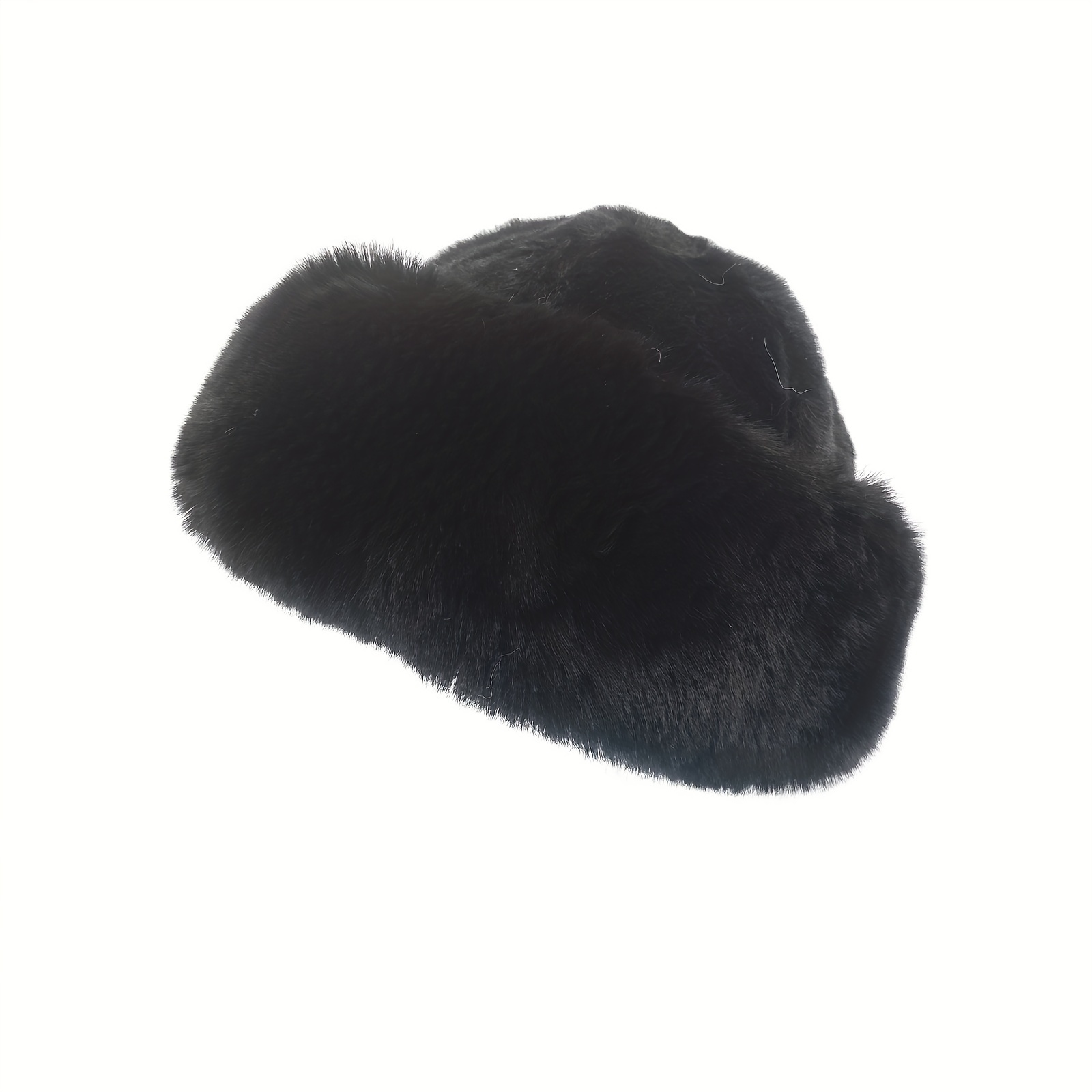Leaveforme Faux Mink Fox Fur Braided Warm Thick Hat,Faux Fur Hats for Women  Winter,Furry Mongolian One Size