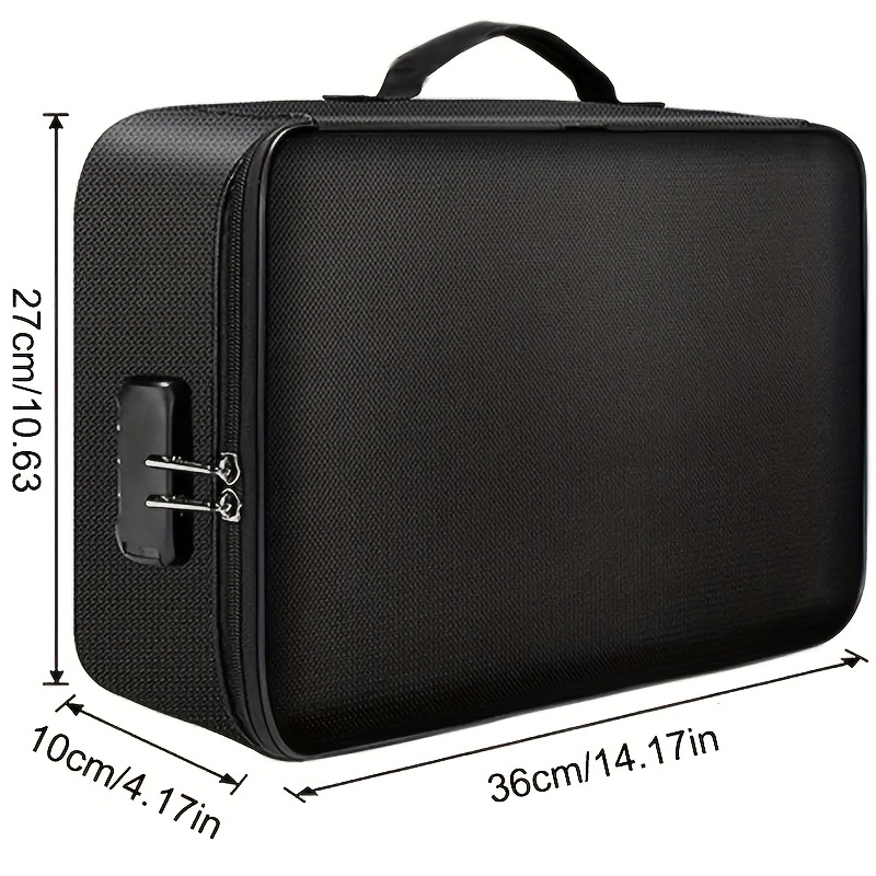 Document Storage Box For Travel And Business Lockable - Temu