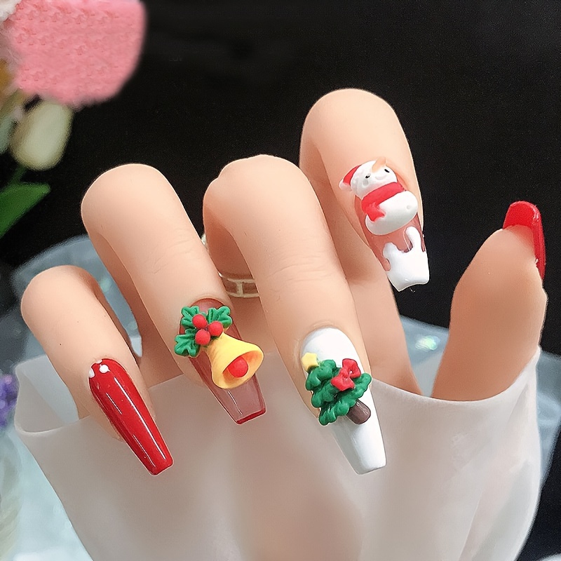 Christmas Red Heart Nail Charms Nail Art Accessories Nail - Temu