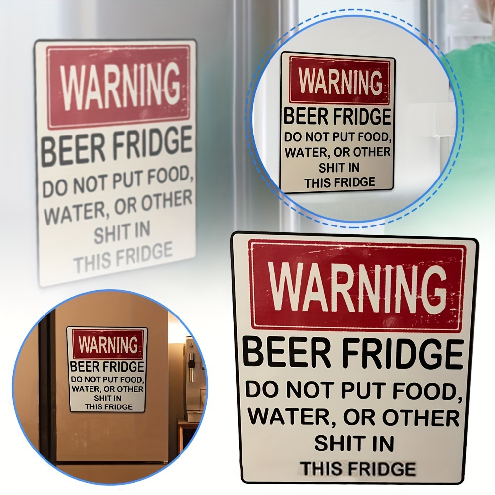 1 pièce, aimant de réfrigérateur, aimant de réfrigérateur de bière  d'avertissement, aimant de réfrigérateur de bière hilarant, autocollants de  bière de signe d'avertissement drôle, autocollants magnétiques, aimants  drôles, accessoires de cuisine