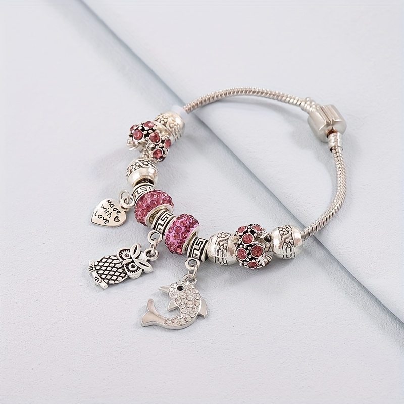 12pcs/Set Butterfly Turtle Charm Colorful Crystal Round Beads Adjustable  Bracelet Ocean Summer Holiday Jewelry Gift For Girls