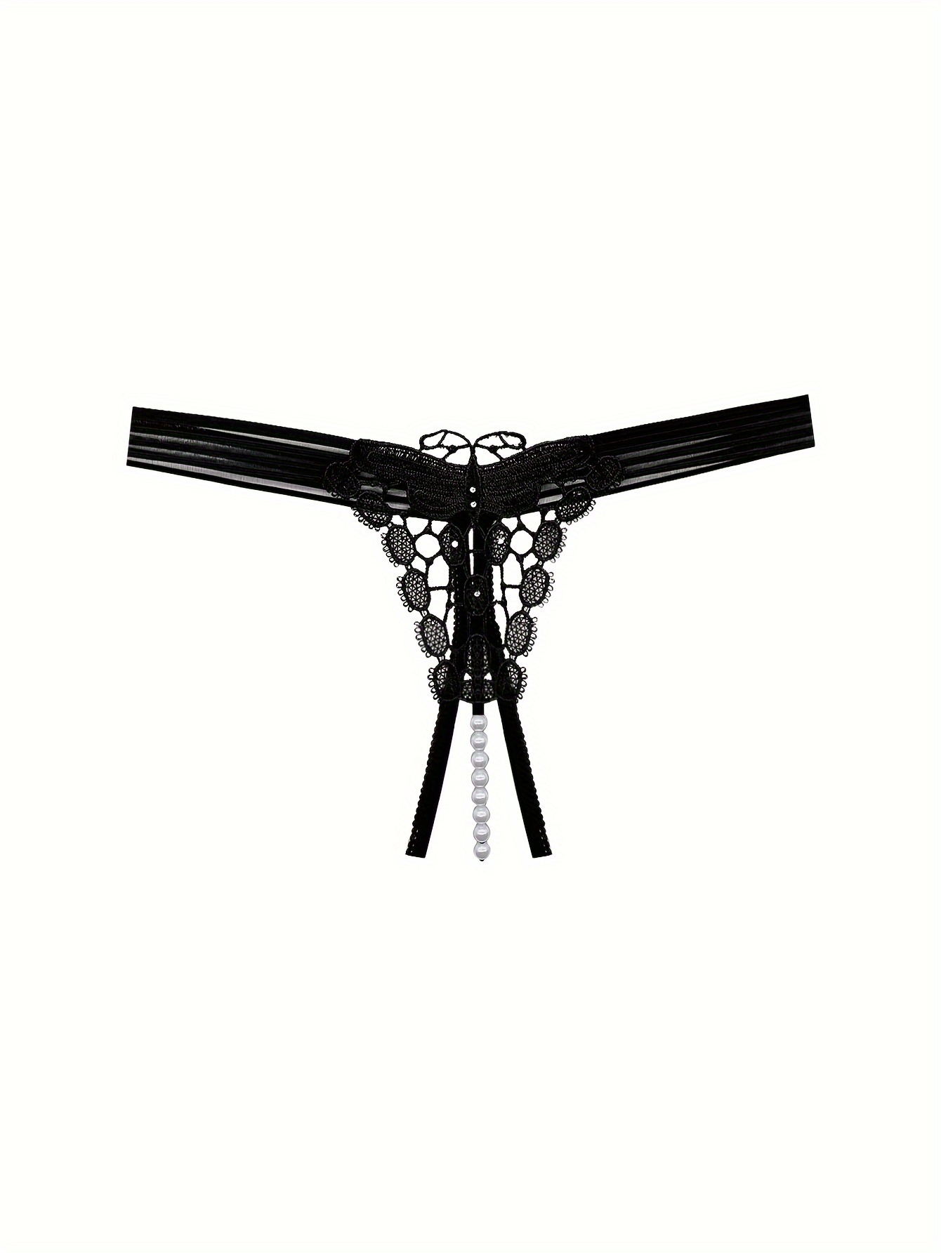 Women Sexy Pearl Lace Underwear Lingerie G-String Briefs Knickers