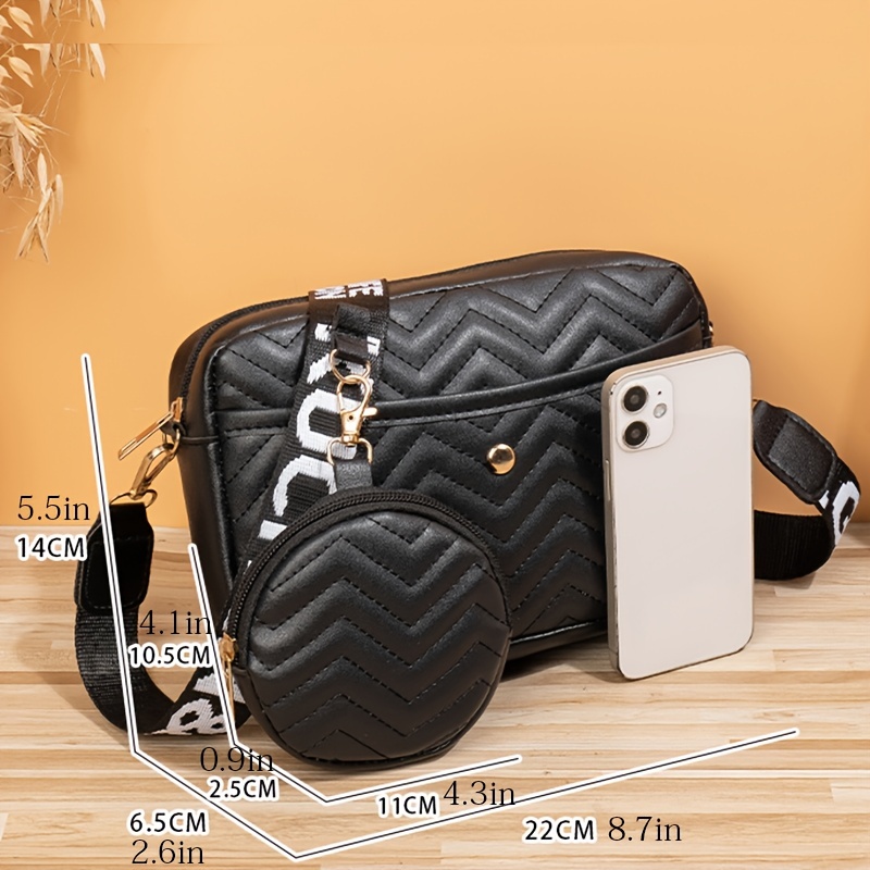 Quilted Shoulder Bag With Coin Purse, Women's Small Crossbody Bag, Pu  Leather Square Bag - Temu South Korea