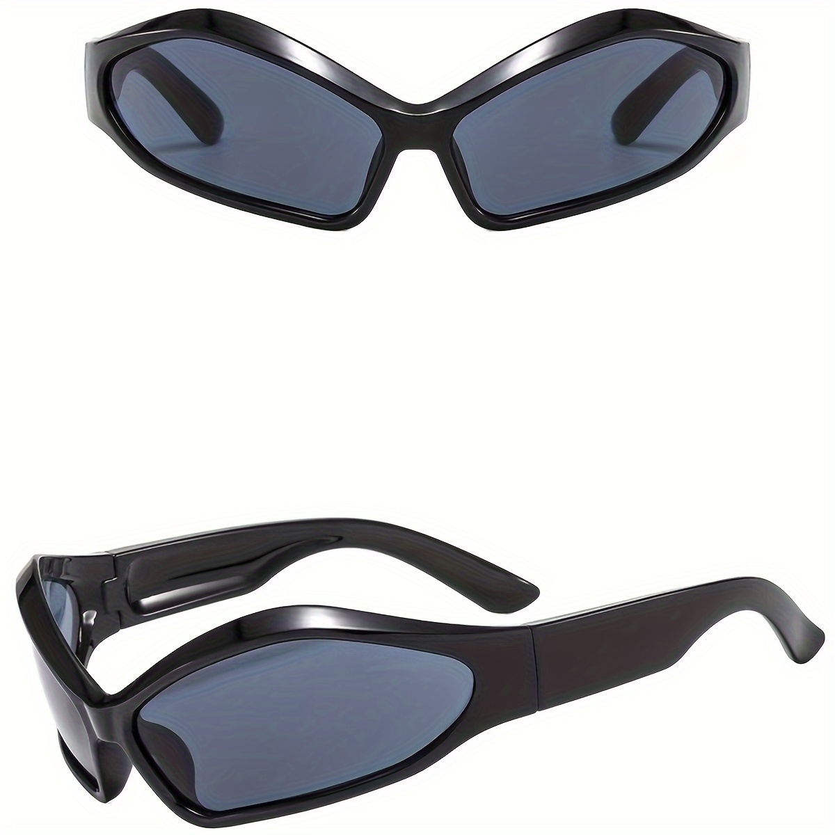 Y2k Futuristic Wrap Around Sunglasses Women Men Alien - Temu Canada