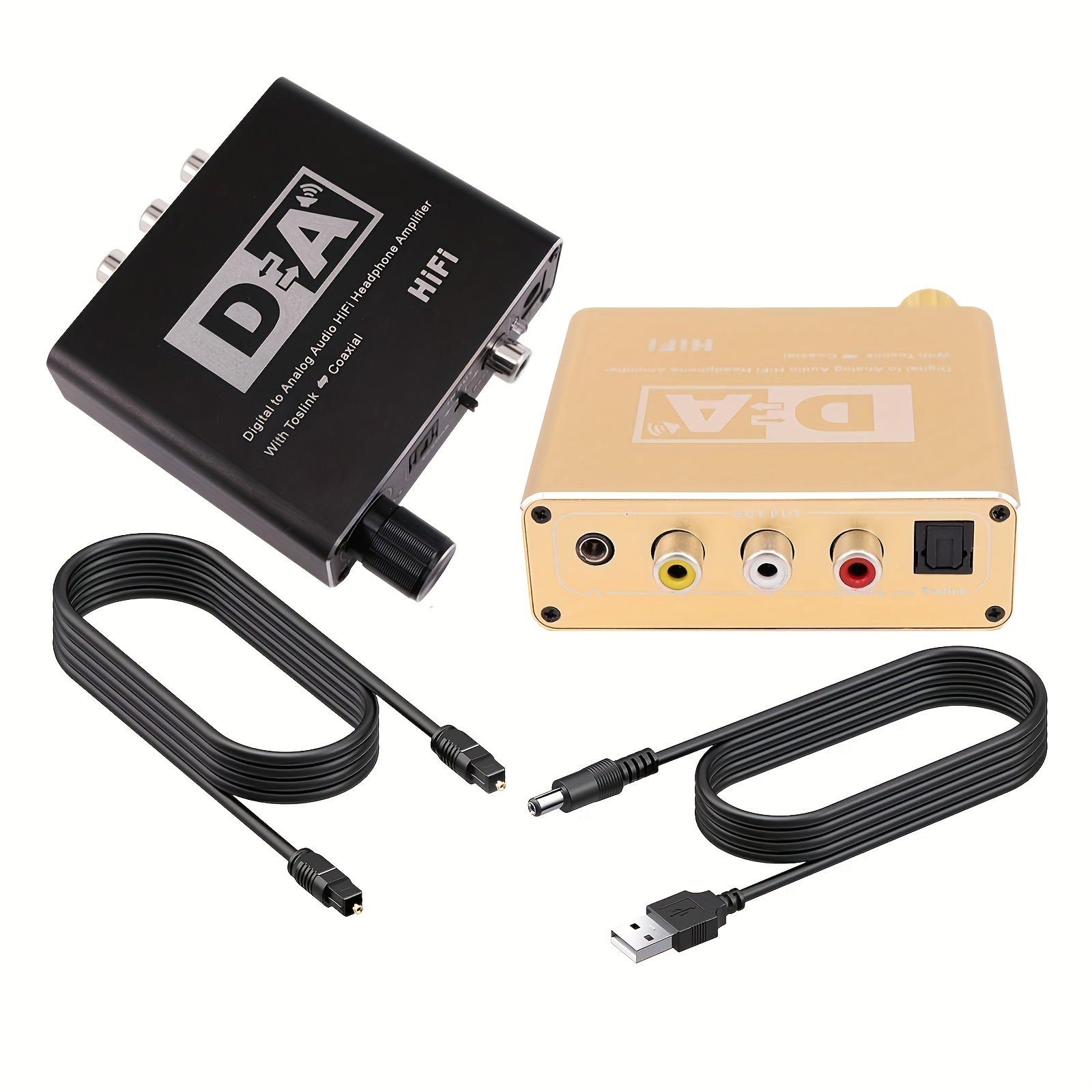Hifi DAC Amp Digital To Analog Audio Converter RCA 3.5mm Headphone  Amplifier Toslink Optical Coaxial Output Portable dac 24bit 