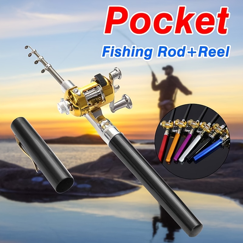 Pen Fishing Rod Reel Combo Set Premium Mini Pocket Collapsible Fishing Pole  Kit Telescopic Fishing Rod + Spinning Reel