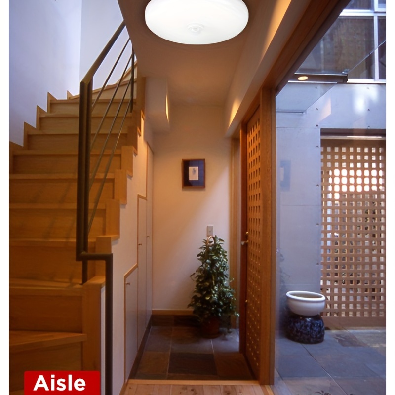 DA LIGHT Lampada da soffitto con sensore di movimento, funzionamento a  batteria, con telecomando, per interni/esterni, 300 lm, dimmerabile, 6500  K, luce bianca fredda, balcone, corridoio : : Illuminazione