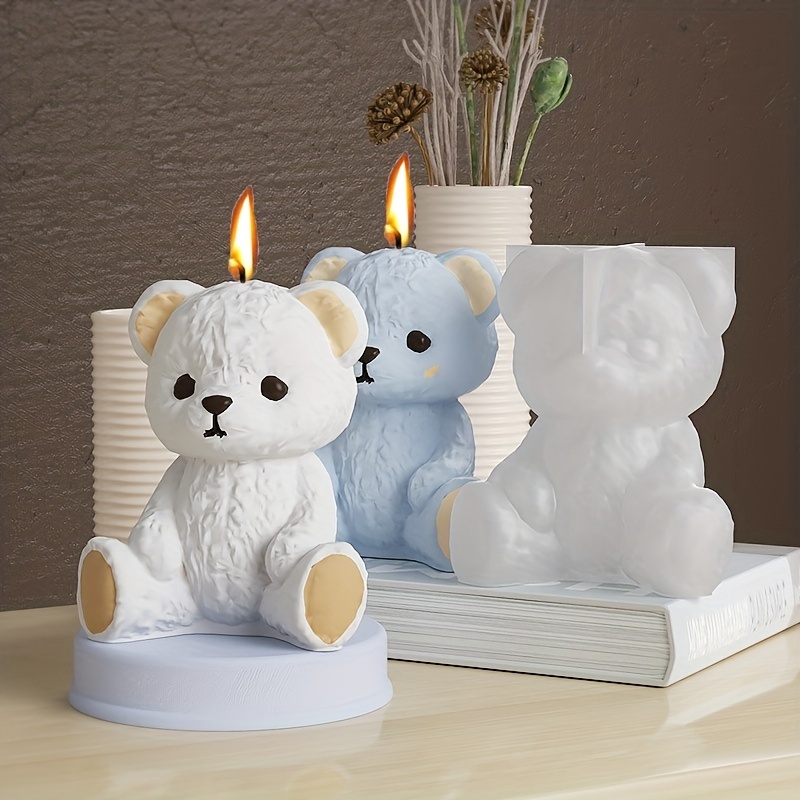 3D Teddy Bear Silicone Candle Mold Handmade Fondant Aromatherapy Soap  Chocolate Baking Cake Decoration Resin Clay Plaster Mould