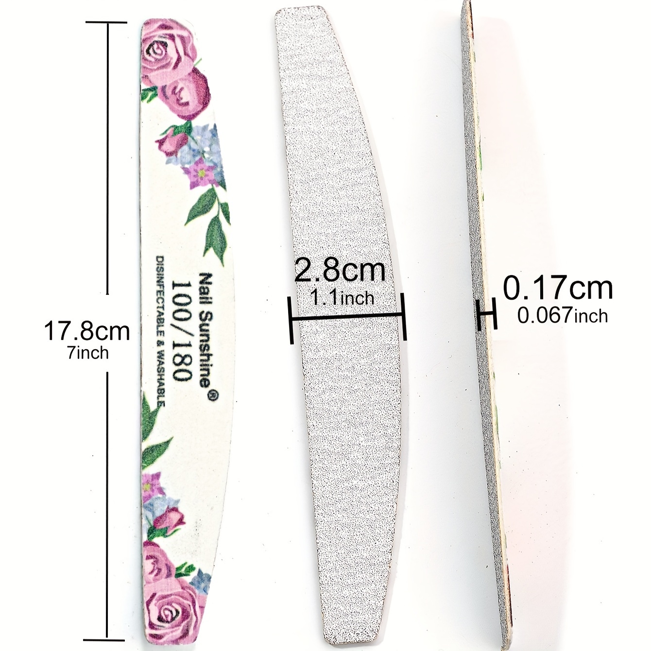 50pcs Rose Flower Half-Shaped Nail Files, Exclusive Design Tools