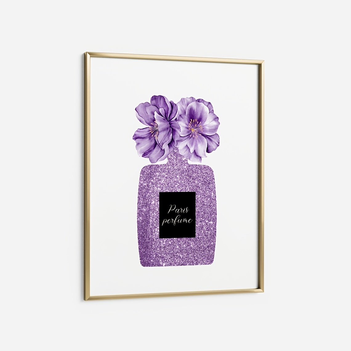 Purple & Black Mademoiselle Perfum - Canvas Wall Art