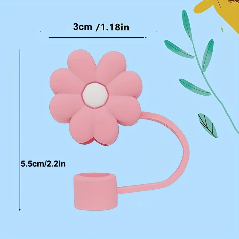 Flower Silicone Cover Cap for Cups, Reusable Dust-Proof 0.4in Lids, Decor  Gift for Parties